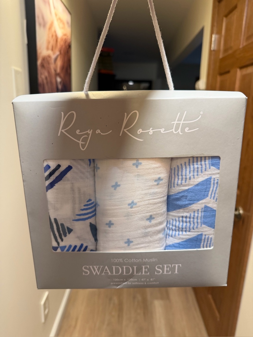 New 3-Pack Baby 100% Cotton Muslin Swaddle Blankets 47x47 Nautical Reya Rosetti